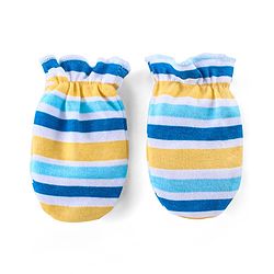 Babyhug 100% Cotton Full Sleeves Onesies with Leggings and Cap Mittens Booties Lion Print - Blue