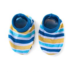 Babyhug 100% Cotton Full Sleeves Onesies with Leggings and Cap Mittens Booties Lion Print - Blue