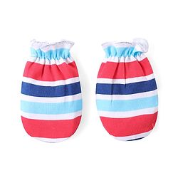 Babyhug 100% Cotton Knit Full Sleeves Teddy Printed Onesie with Leggings Cap Mitten & Booties - Multicolour