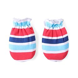Babyhug 100% Cotton Knit Full Sleeves Teddy Printed Onesie with Leggings Cap Mitten & Booties - Multicolour
