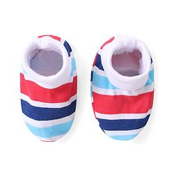 Babyhug 100% Cotton Knit Full Sleeves Teddy Printed Onesie with Leggings Cap Mitten & Booties - Multicolour