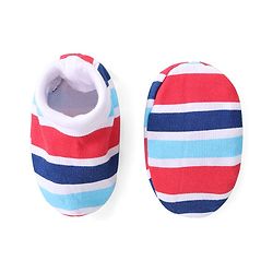 Babyhug 100% Cotton Knit Full Sleeves Teddy Printed Onesie with Leggings Cap Mitten & Booties - Multicolour