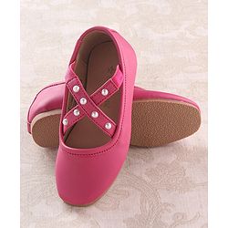 Cute Walk by Babyhug Slip On Ballerinas with Pear Detailing -  Dark Pink