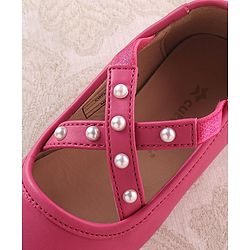 Cute Walk by Babyhug Slip On Ballerinas with Pear Detailing -  Dark Pink