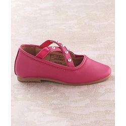 Cute Walk by Babyhug Slip On Ballerinas with Pear Detailing -  Dark Pink