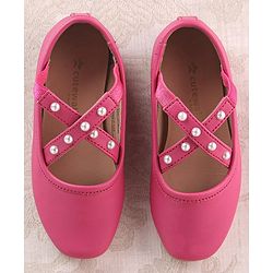 Cute Walk by Babyhug Slip On Ballerinas with Pear Detailing -  Dark Pink