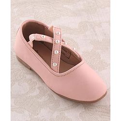 Cute Walk by Babyhug Slip On Ballerinas with Pear Detailing -  Dark Pink