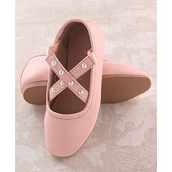 Cute Walk by Babyhug Slip On Ballerinas with Pear Detailing -  Dark Pink