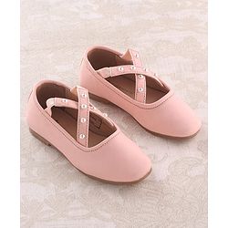 Cute Walk by Babyhug Slip On Ballerinas with Pear Detailing -  Dark Pink