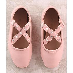 Cute Walk by Babyhug Slip On Ballerinas with Pear Detailing -  Dark Pink