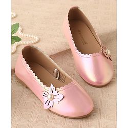 Cute Walk by Babyhug Slip On Ballerina With Pearl Applique -Pink