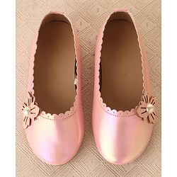 Cute Walk by Babyhug Slip On Ballerina With Pearl Applique -Pink