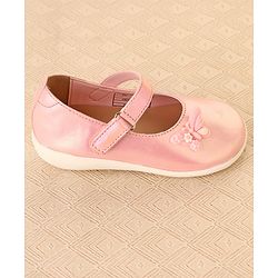 Cute Walk by Babyhug Ballerinas With Velcro Closure & Butterfly Applique - Pink
