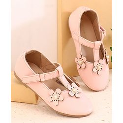 Cute Walk by Babyhug Ballerinas With Floral Applique - Pink