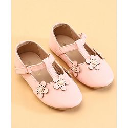 Cute Walk by Babyhug Ballerinas With Floral Applique - Pink