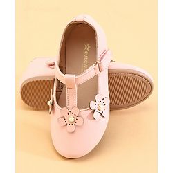 Cute Walk by Babyhug Ballerinas With Floral Applique - Pink