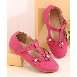 Cute Walk by Babyhug Ballerinas With Floral Applique - Pink