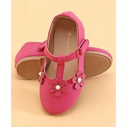 Cute Walk by Babyhug Ballerinas With Floral Applique - Pink