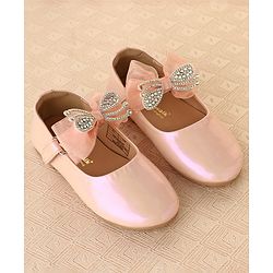 Cute Walk by Babyhug Ballerinas with Velcro Closure & Bow Applique - Light Pink