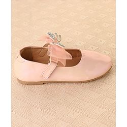 Cute Walk by Babyhug Ballerinas with Velcro Closure & Bow Applique - Light Pink