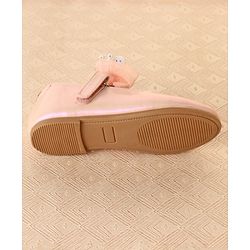 Cute Walk by Babyhug Ballerinas with Velcro Closure & Bow Applique - Light Pink