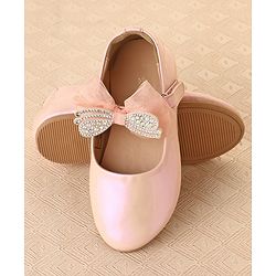 Cute Walk by Babyhug Ballerinas with Velcro Closure & Bow Applique - Light Pink
