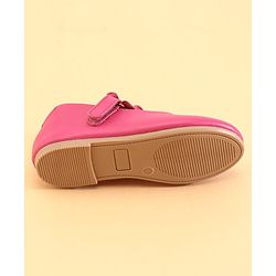 Cute Walk by Babyhug Velcro Closure Ballerina with Flower Applique -Fuchsia