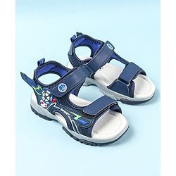 Cute Walk by Babyhug Velcro Closure Sandals with Football Applique - Navy Blue