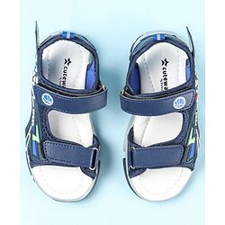 Cute Walk by Babyhug Velcro Closure Sandals with Football Applique - Navy Blue