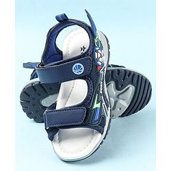 Cute Walk by Babyhug Velcro Closure Sandals with Football Applique - Navy Blue