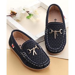 Cute Walk By Babyhug Formal Slip On Shoes - Dark Blue