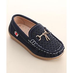 Cute Walk By Babyhug Formal Slip On Shoes - Dark Blue