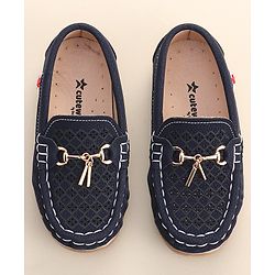 Cute Walk By Babyhug Formal Slip On Shoes - Dark Blue