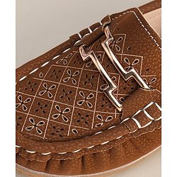 Cute Walk By Babyhug Formal Slip On Shoes - Brown