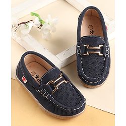 Cute Walk By Babyhug Formal Slip On Shoes - Dark Blue