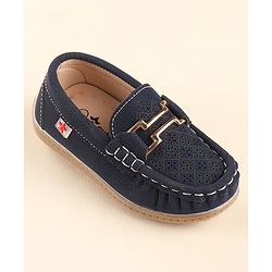 Cute Walk By Babyhug Formal Slip On Shoes - Dark Blue
