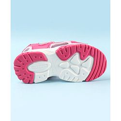 Cute Walk by Babyhug Sandals With Velcro Closure & Hearts Design - Fuchsia