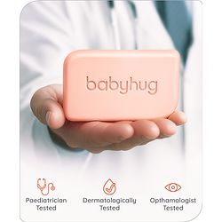 Babyhug Pro Sensitive pH 5.5 Peach Milk Bathing Bar - 75 g | Paediatrician Tested | 100% Soap Free | Tear Free