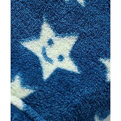 Babyhug Velour Knit Full Sleeves Winter Wear Night Suit With Stars Print - Navy Blue