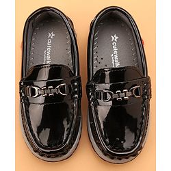 Cute Walk by Babyhug Slip On Formal Shoes - Black