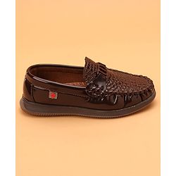 Cute Walk by Babyhug Formal Slip On Shoes - Dark Brown