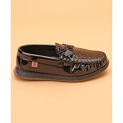 Cute Walk by Babyhug Formal Slip On Shoes - Dark Brown