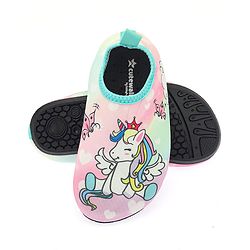 Cute Walk by Babyhug Slip On Water Shoes Unicorn Print - Pink