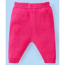 Babyhug Knitted Full Sleeves Pullover Sweater Set With Stripes Design - Pink