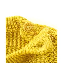 Babyhug Knitted Full Sleeves Pullover Sweater with Sequin Pineapple Design - Light Yellow