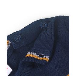 Babyhug Cotton Knitted Full Sleeves Pullover Light Weight  Sweater With Colour Block Design & Stripes - Multicolour