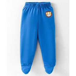 Babyhug Interlock Knit Full Length Bootie  Leggings with Striped & Animal Print Pack of 3 - Blue & Orange