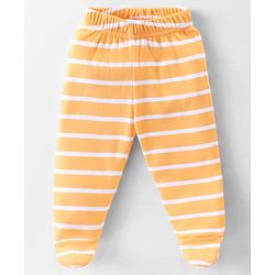 Babyhug Interlock Knit Full Length Bootie  Leggings with Striped & Animal Print Pack of 3 - Blue & Orange
