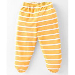 Babyhug Interlock Knit Full Length Bootie  Leggings with Striped & Animal Print Pack of 3 - Blue & Orange