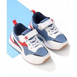 Cute Walk by Babyhug Slip On Sneakers with Velcro Closure - White & Blue